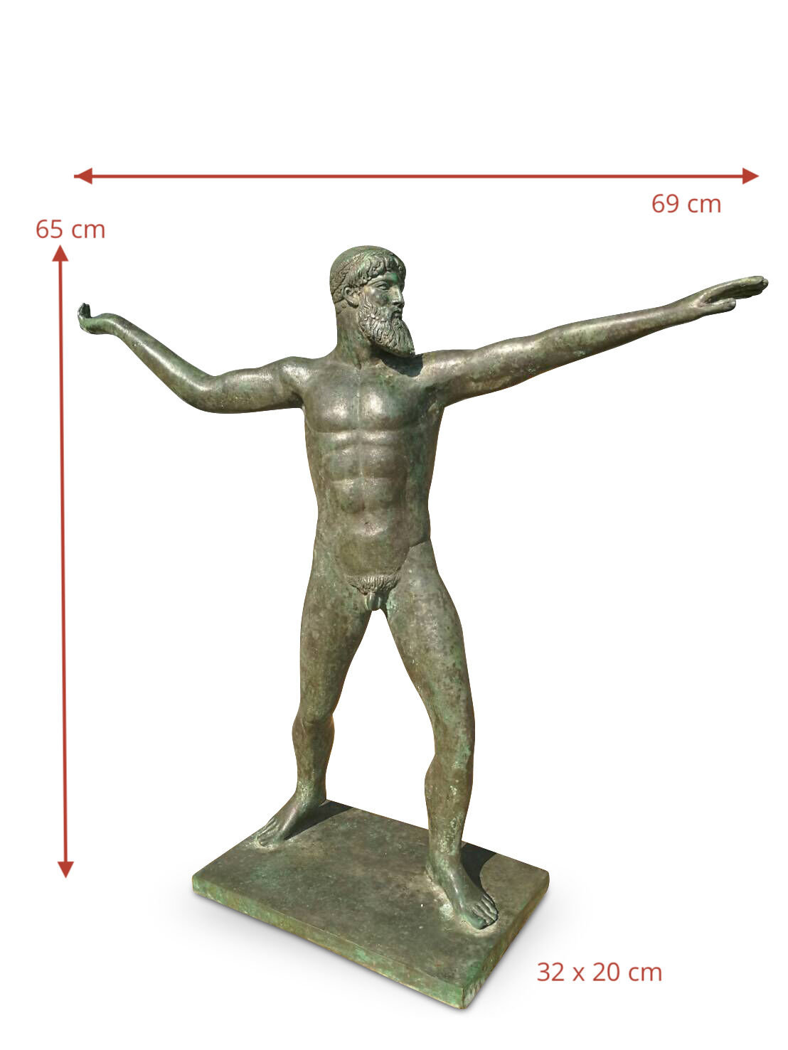 Bronzefigur POSEIDON / ZEUS vom Kap Artemision Bronzeskulptur